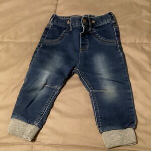 Cat & Jack Blue Jeans with Gray Cuffs
